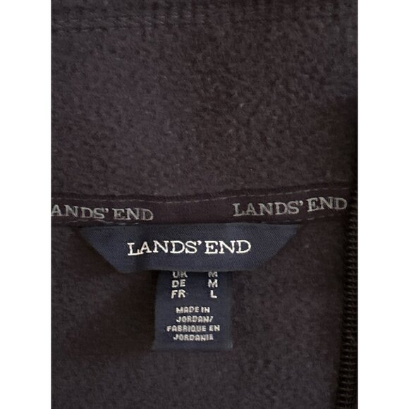 Lands End Womens Dark Navy 1/4 Zip Fleece Pullover Jacket M Winter Warm - Picture 3 of 6